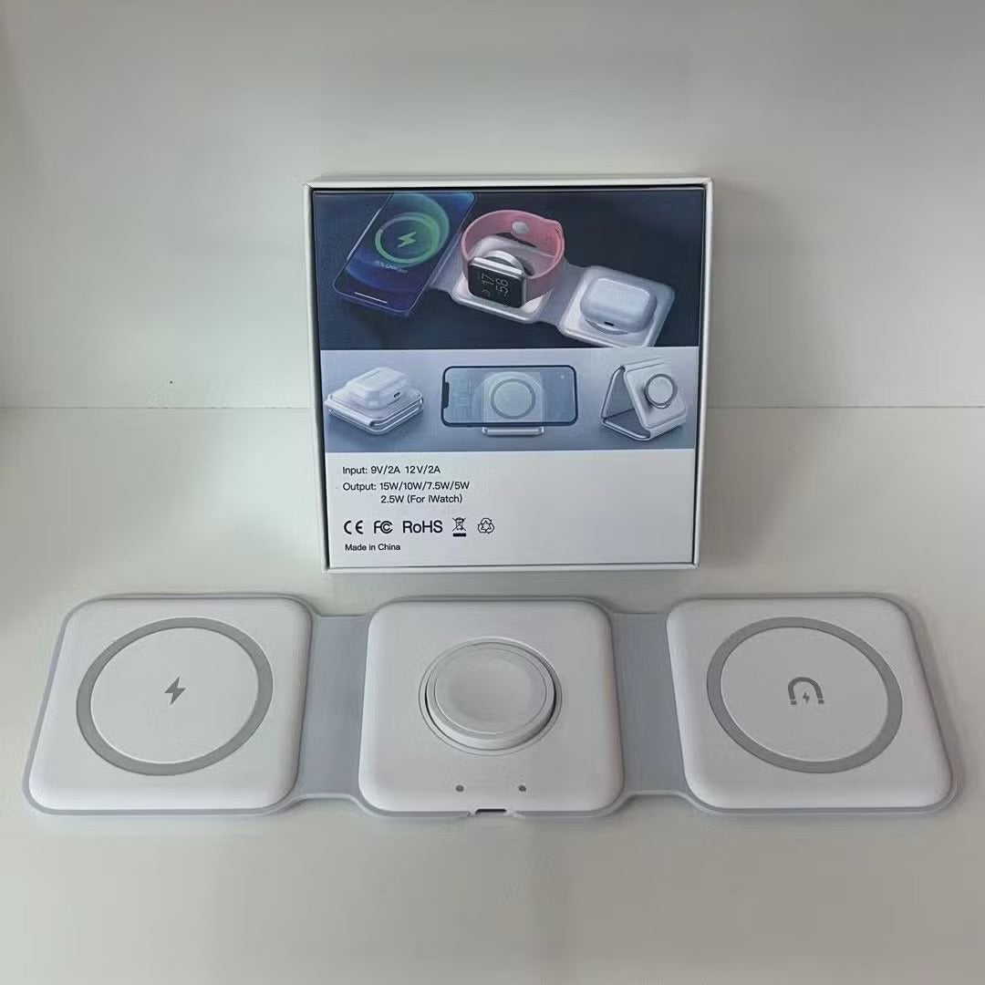 15W 3 in 1 Magnetic Wireless Charger Phone