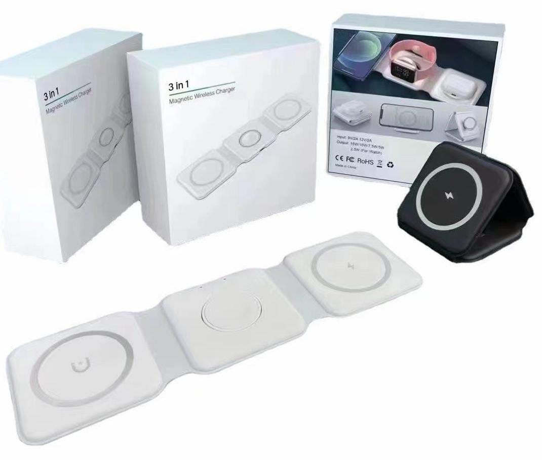 15W 3 in 1 Magnetic Wireless Charger Phone