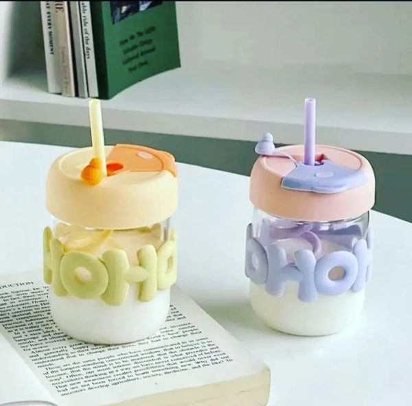 Cute Glass Straw Cup