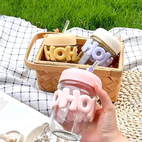 Cute Glass Straw Cup