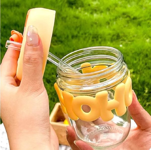 Cute Glass Straw Cup