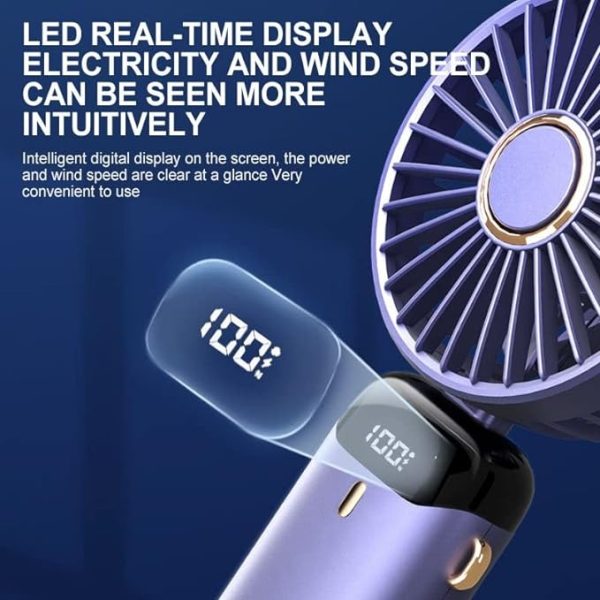 Led Digital Display Rechargeable Fan